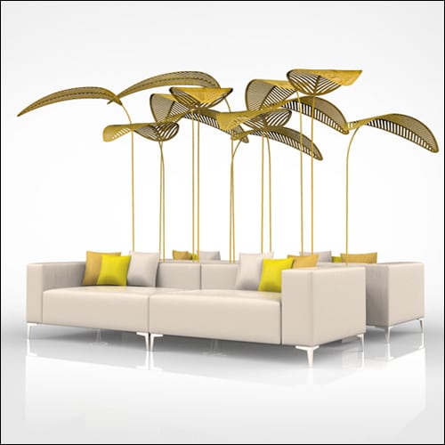 SOBE Modular Lounge Sofa (4 Piece with Yellow Palms)