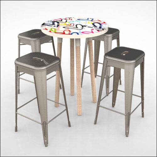 PEGGY-HI-Cocktail-Table-W-GRAFFITI-AMOUREUX-BLANC-TOP-001G