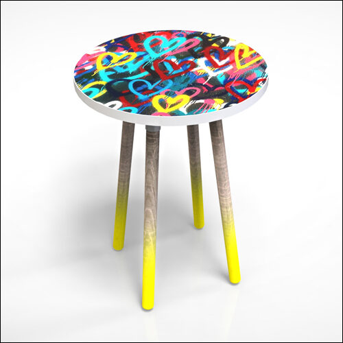 PEGGY-HI-Cocktail-Table-W-GRAFFITI-AMOUREUX-BLEU-TOP-001D
