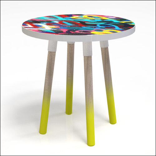 PEGGY-LO-Table-W-GRAFF-TOP-AMOUREUX-BLEU-W-WEATH-OAK-LEGS-001D