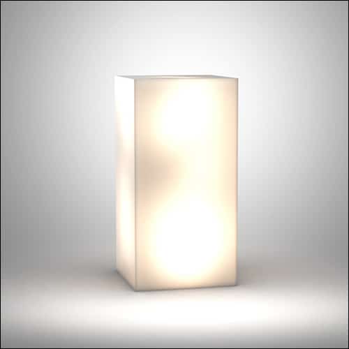 White Illumina Acrylic Cube 30in High Lounge End / Side / Display Table (Lit)