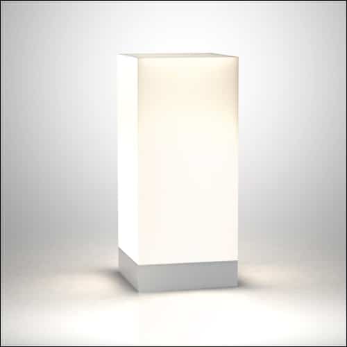 White Illumina Acrylic Cube 34in High Lounge End / Side / Display Table (Lit)