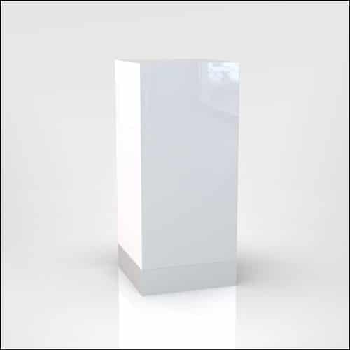 White Acrylic Cube 34in High Lounge End / Side / Display Table with White Base