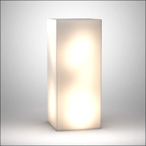 White Illumina Acrylic Cube 36in High Lounge End / Side / Display Table (Lit)