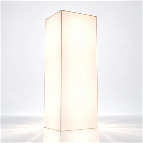 White Illumina Acrylic Plith Cube | 36in High | Display Pedestal | Table | (Lit) White