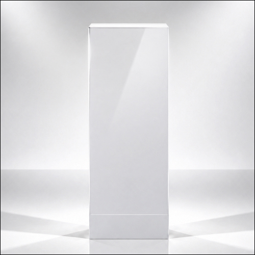 White Acrylic Plinth Cube with Base | 40in High | Display Pedestal | Table