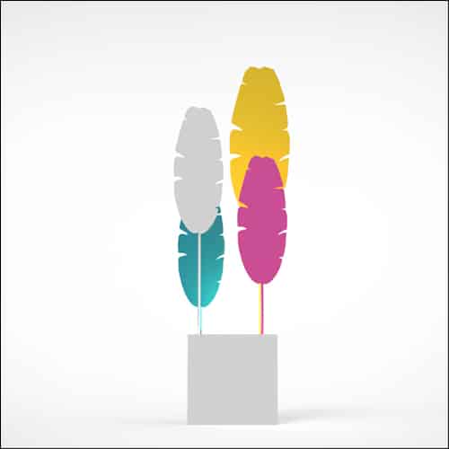 Banana Palm Design with Cube Pedestal (4 Oversized Multi Color Palms)