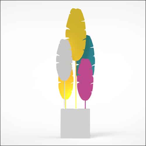 Banana Palm Design with Cube Pedestal (5 Oversized Multi Color Palms)