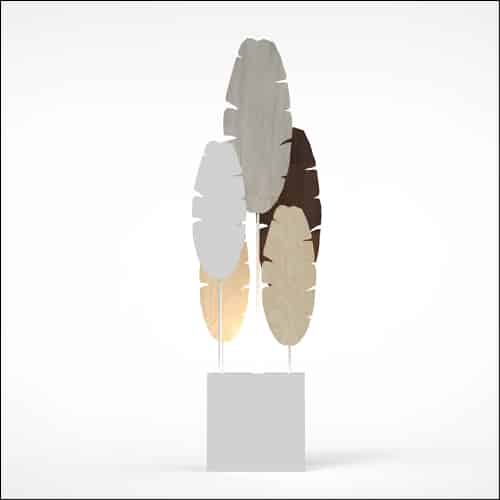 Banana Palm Design with Cube Pedestal (5 Oversized Wooden Palms)