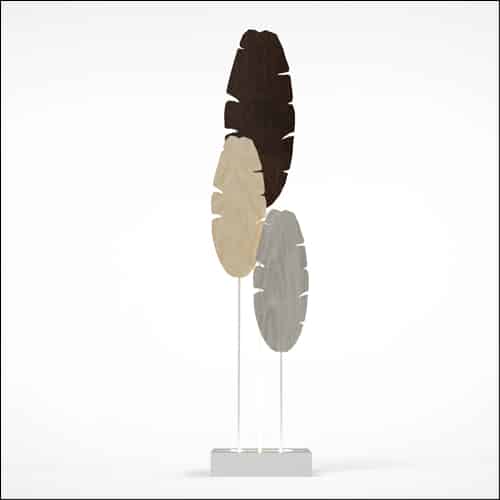 Banana Palm Design with Low Profile Pedestal (3 Oversized Wooden Palms)