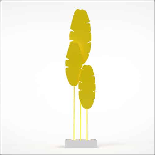 Banana Palm Design with Low Profile Pedestal (3 Oversized Yellow Palms)