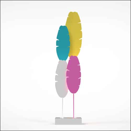 Banana Palm Design with Low Profile Pedestal (4 Oversized Multi Color Palms)