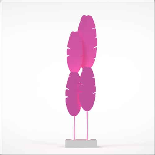 Banana Palm Design with Low Profile Pedestal (4 Oversized Pink Palms)
