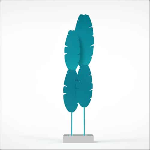 Banana Palm Design with Low Profile Pedestal (4 Oversized Teal Palms)