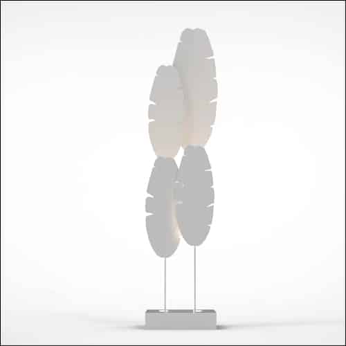 Banana Palm Design with Low Profile Pedestal (4 Oversized White Palms)