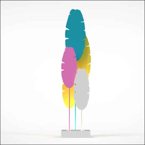 Banana Palm Design with Low Profile Pedestal (5 Oversized Multi Color Palms)