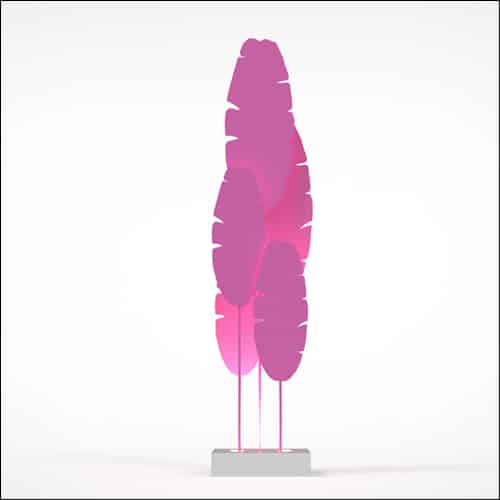 Banana Palm Design with Low Profile Pedestal (5 Oversized Pink Palms)