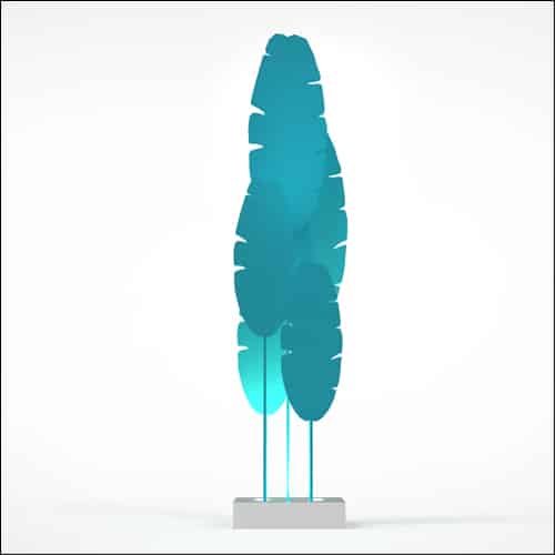 Banana Palm Design with Low Profile Pedestal (5 Oversized Teal Palms)