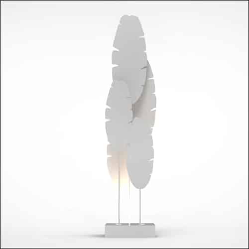 Banana Palm Design with Low Profile Pedestal (5 Oversized White Palms)