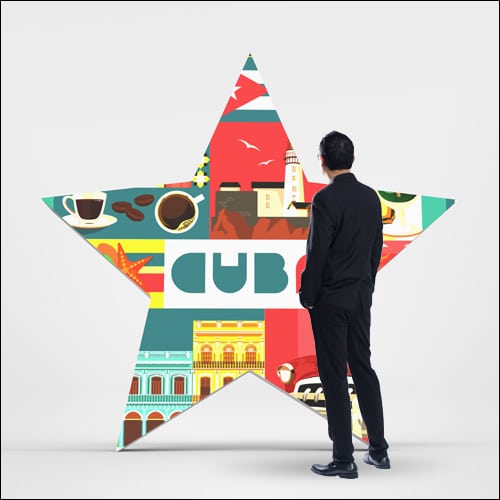 Stunning 7' High Dimensional Star Marquee (Havana - 1)