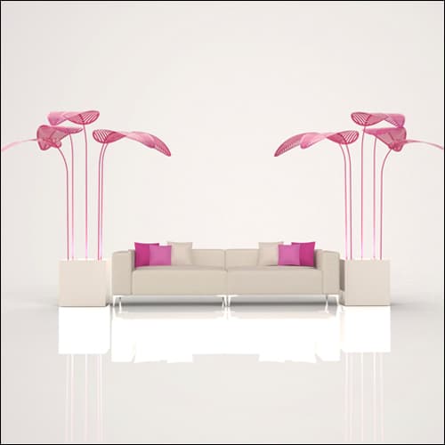 SOBE 2Pc Event Sofa Lounge Seating - Pink Palm End Tables