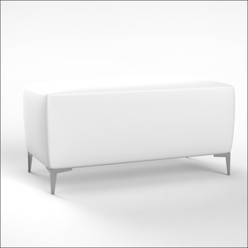SOBE Straight White Ottoman Bench – Luxury Lounge Seating Rental