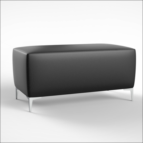 SOBE Straight Black Ottoman Bench – Luxury Lounge Seating Rental