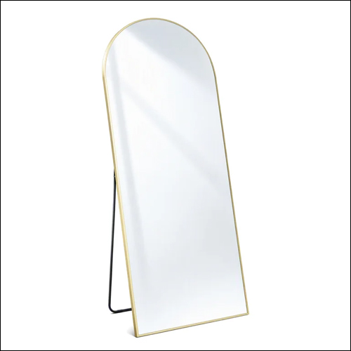 Gold round top full-length mirror